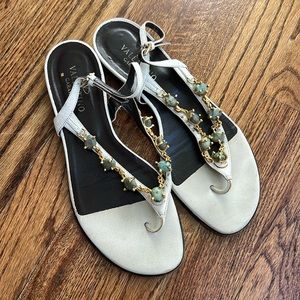 Valentino white sandals with gems. Size 38.